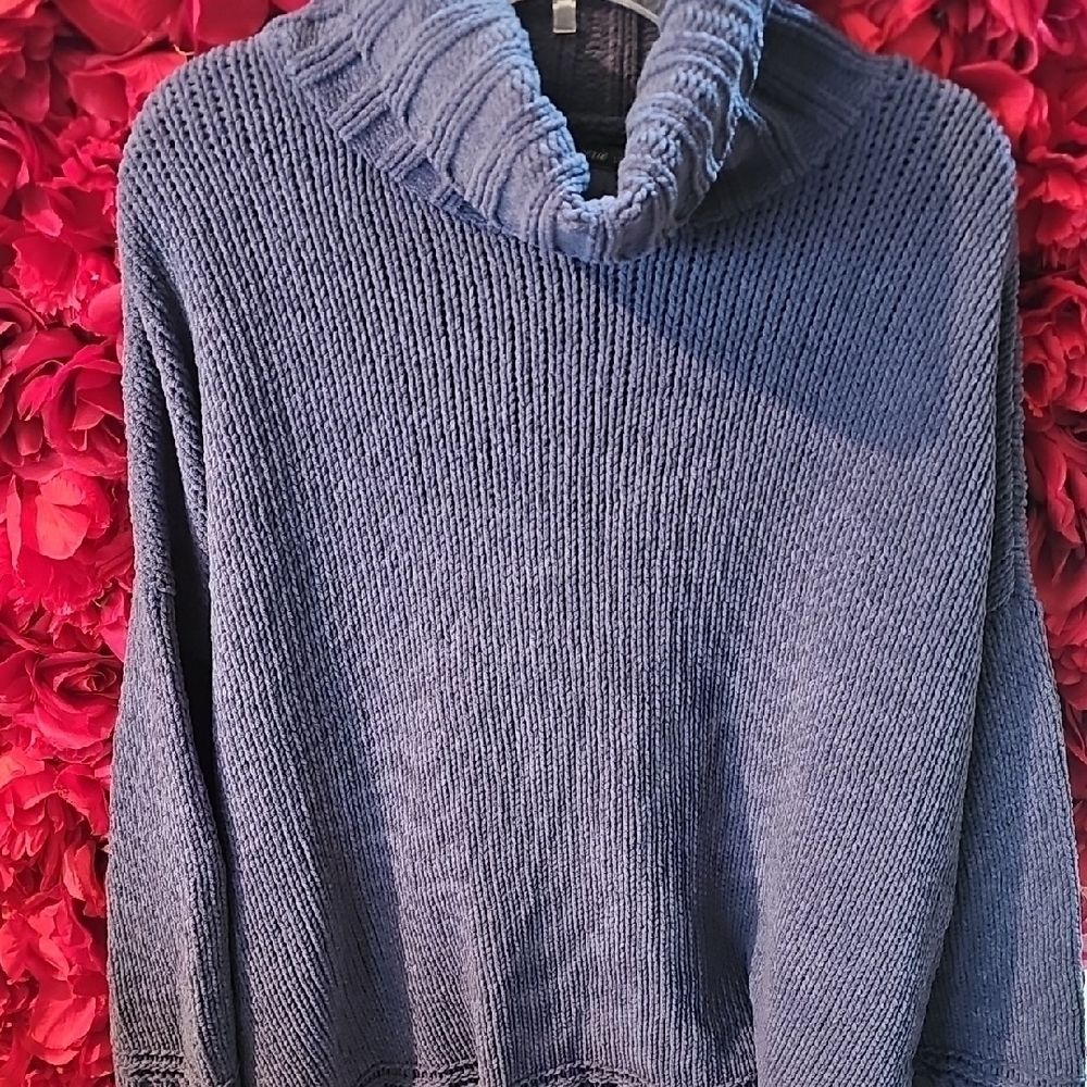 Aerie Women's Cozy Periwinkle Soft Turtleneck Sweater Size Large ( Small Pulls)